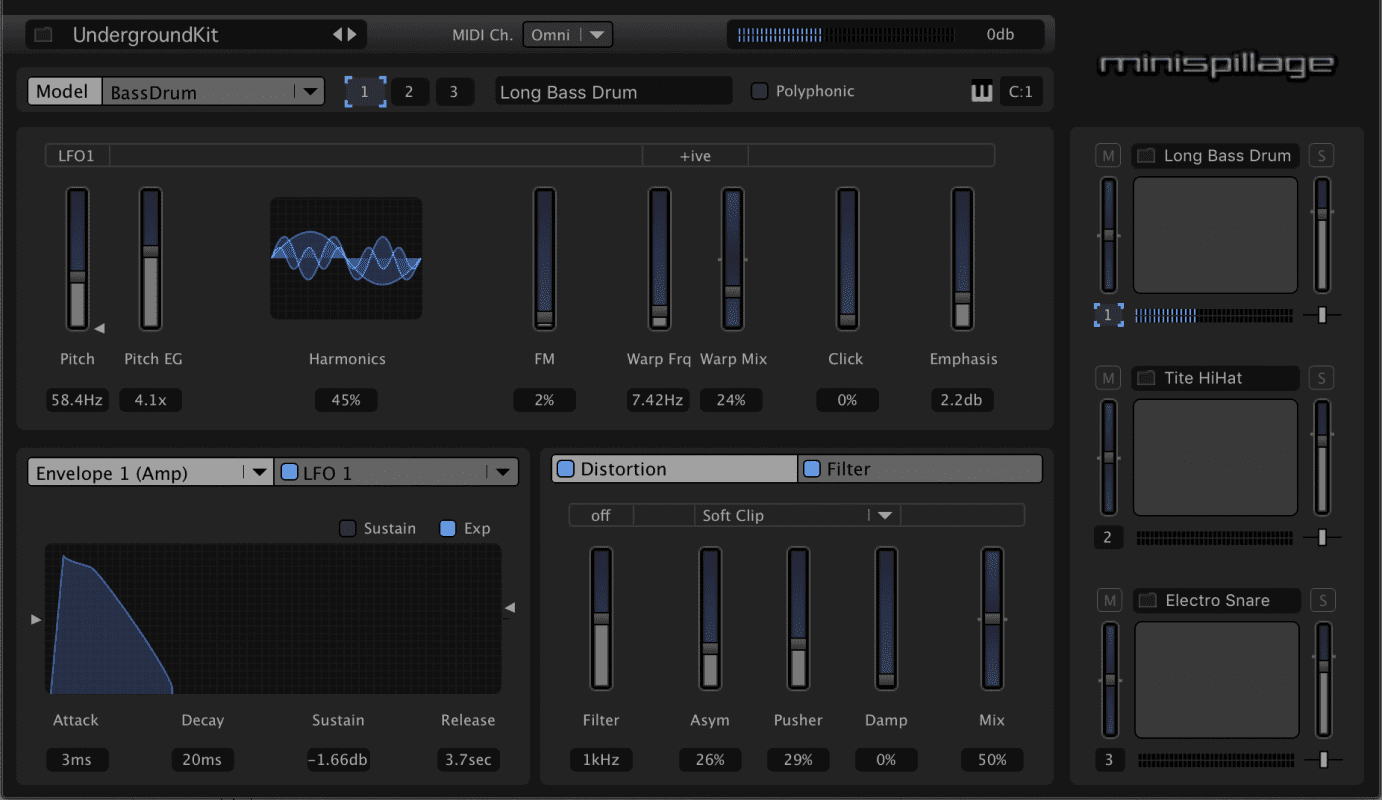 minispillage 1.3.2 compact drum synthesizer