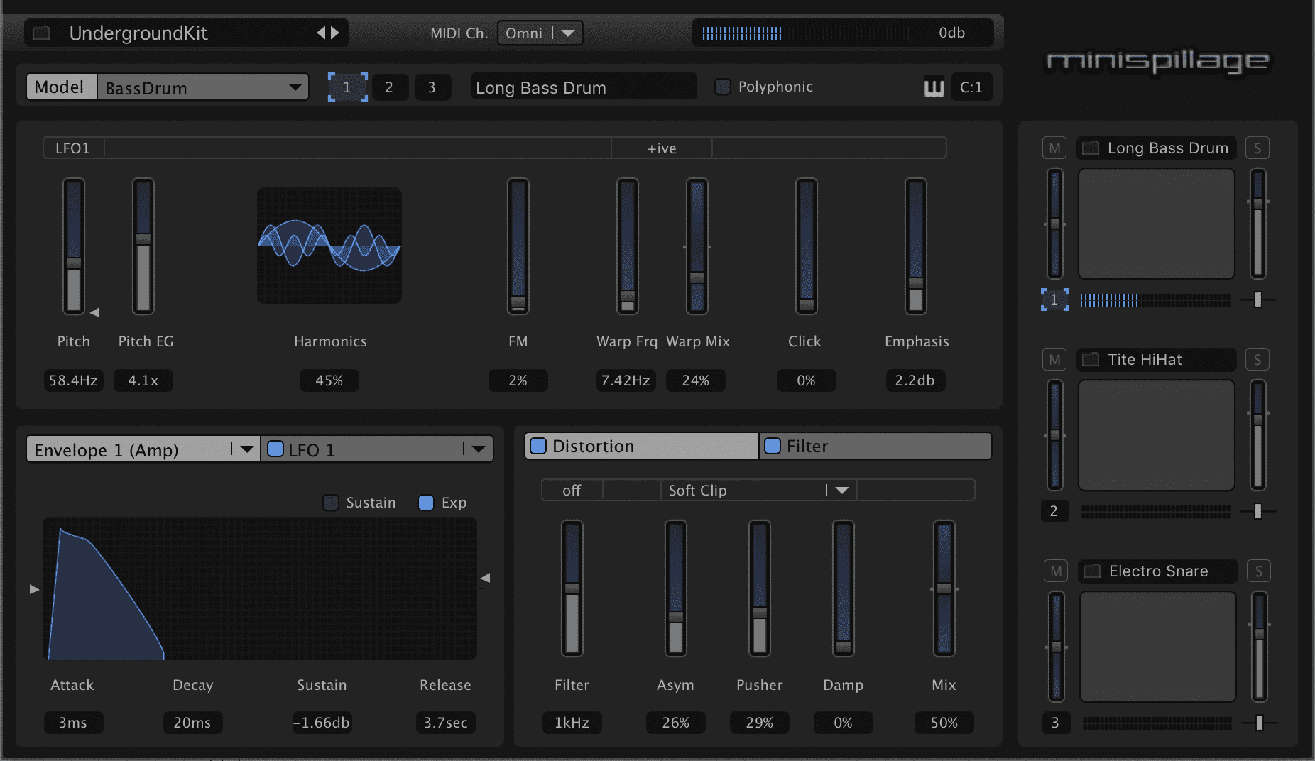 minispillage 1.3.2 compact drum synthesizer