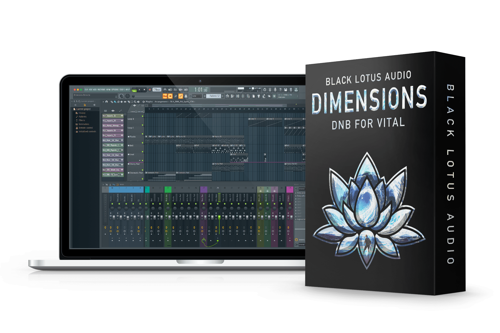 Dimensions DnB FL Studio Project File Mockup